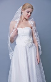 Two Tier Mid Length Lace Edge Veil
