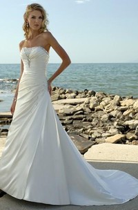 side ruched wedding dress