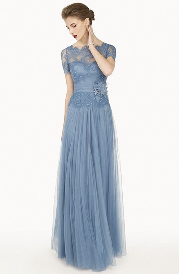 dusty blue mother of the bride dress