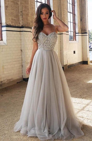 silver dress prom