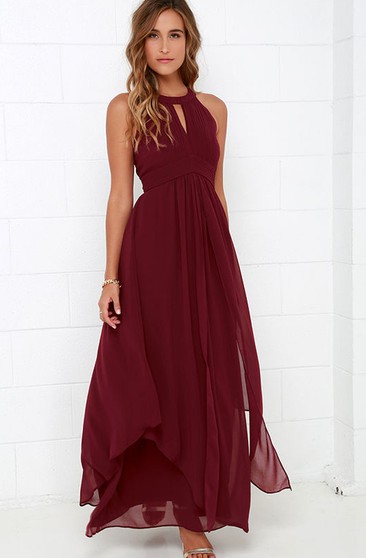 deep red bridesmaid dress