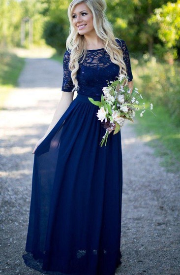 maid of honor navy blue dresses