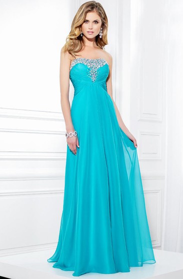 turquoise evening gown