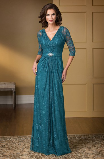 teal gown