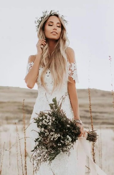 bohemian hippie wedding dress