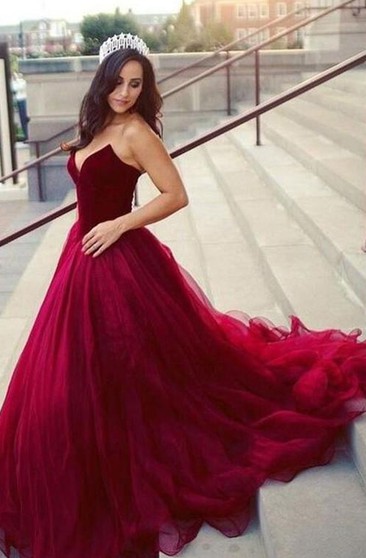 dark red prom