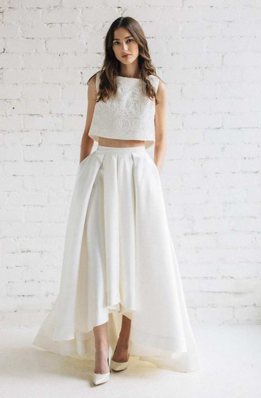 two piece casual wedding dress