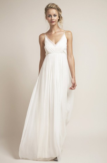 linen beach wedding dress