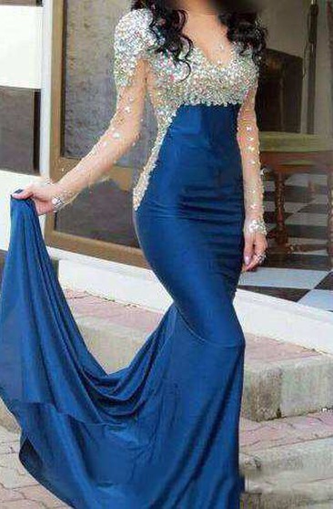 midnight blue formal gown