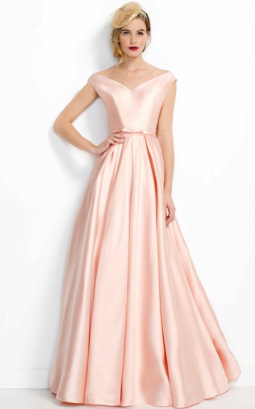 satin a line gown