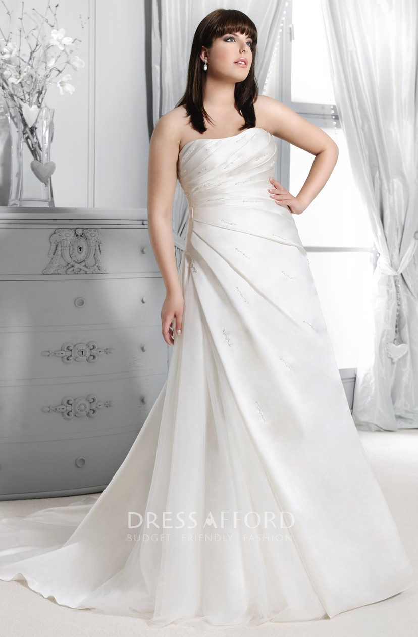 ruched a line wedding dress