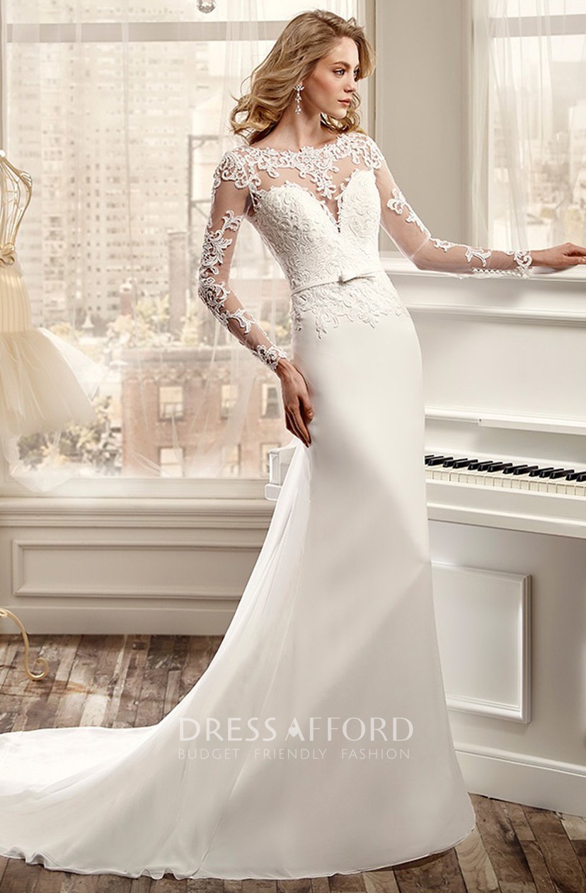 a line sheath wedding dress